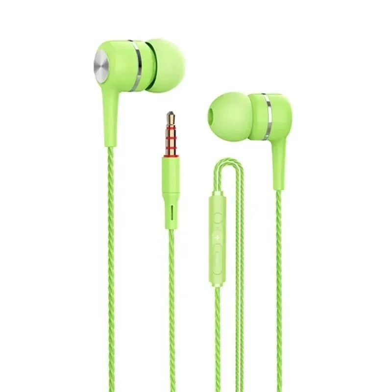 3.5mm Wired In-Ear Earphones – HIFI Heavy Bass Headset with Microphone for Music, Gaming & Sports