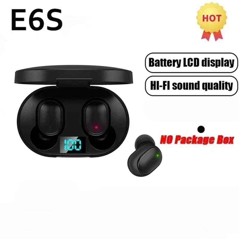 E6S TWS Wireless Earbuds – Bluetooth Noise Cancelling Earphones with Mic & Charging Case