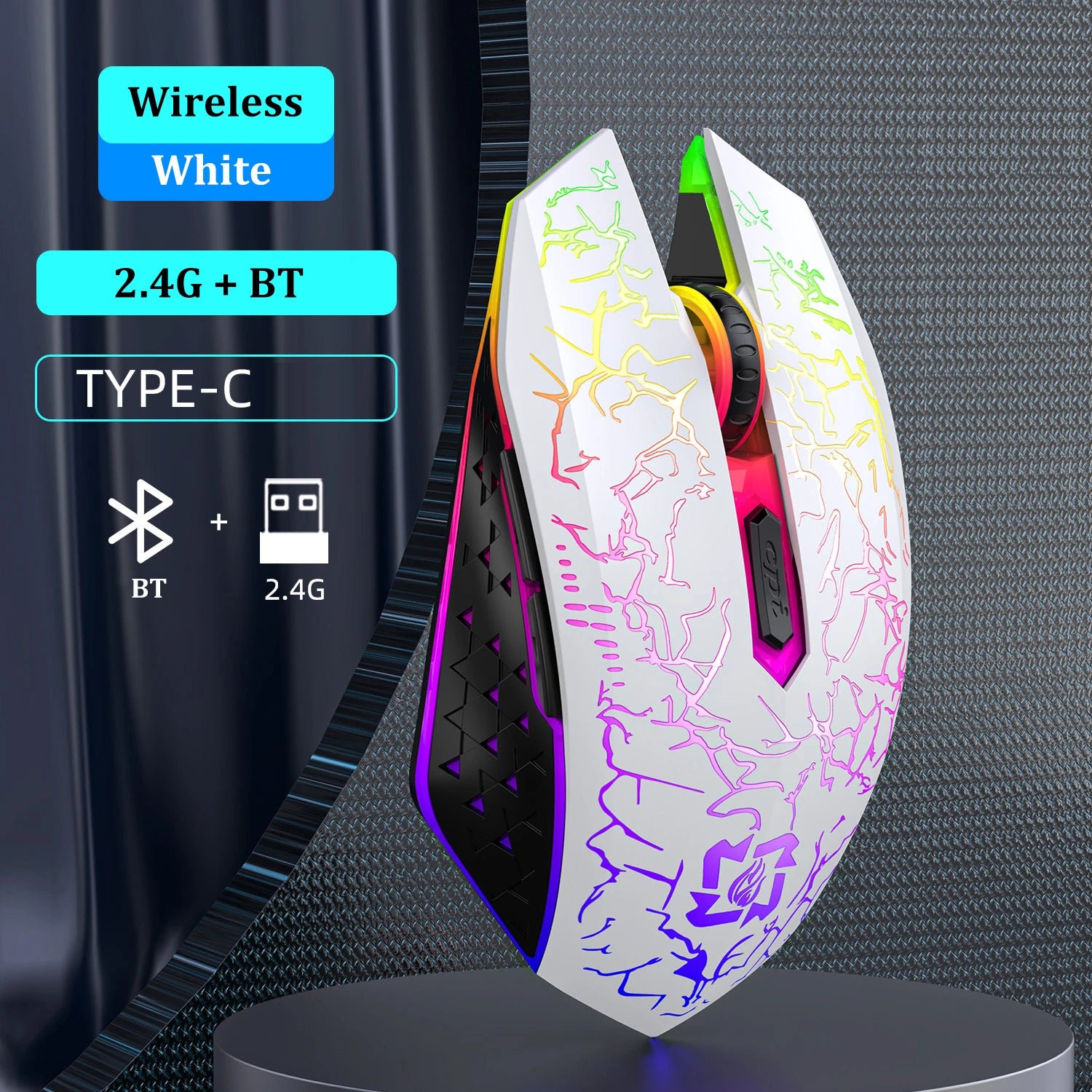 Bluetooth 5.2 RGB Wireless Gaming Mouse – Dual Mode