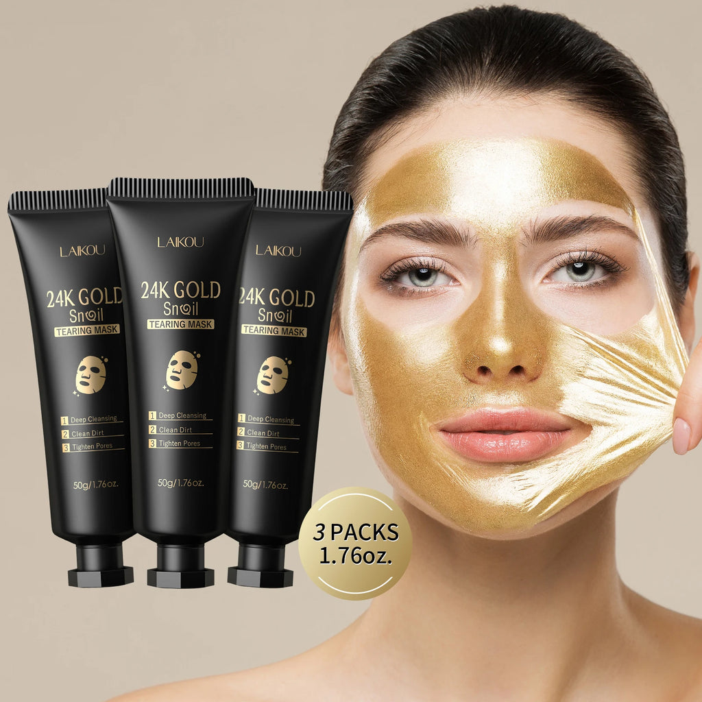 LAIKOU 24K Gold Snail Face Mask – Deep Clean & Pore Care