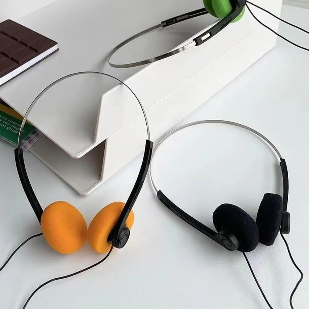 Retro Underwire Wired Headphones – Portable Music Earphones for MP3, Walkman Style, Sports & Fashion Use