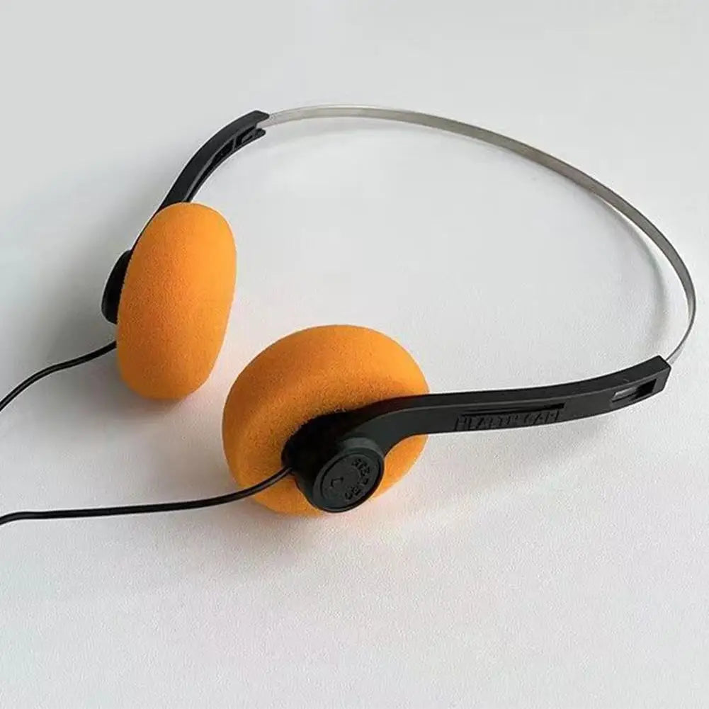 Retro Underwire Wired Headphones – Portable Music Earphones for MP3, Walkman Style, Sports & Fashion Use