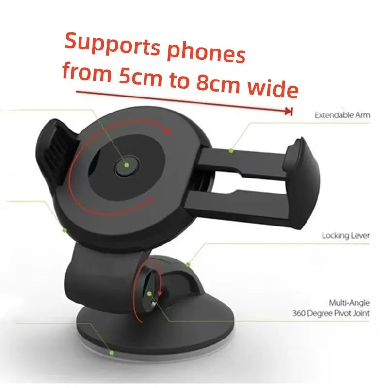 Universal Car Phone Holder – Windshield & Dashboard Mount
