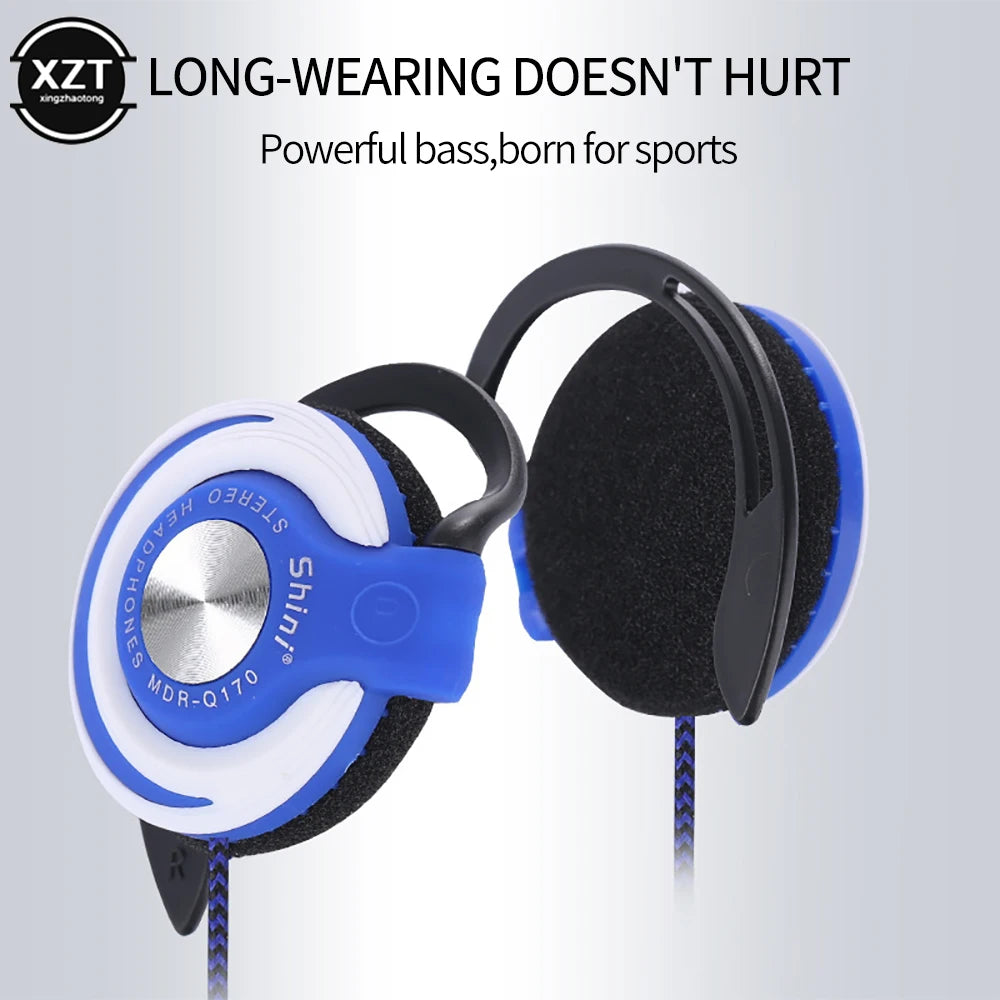 Wired Over-Ear Headphones – HIFI Deep Bass Ear Hook Headset with Noise Isolation for Music & Calls