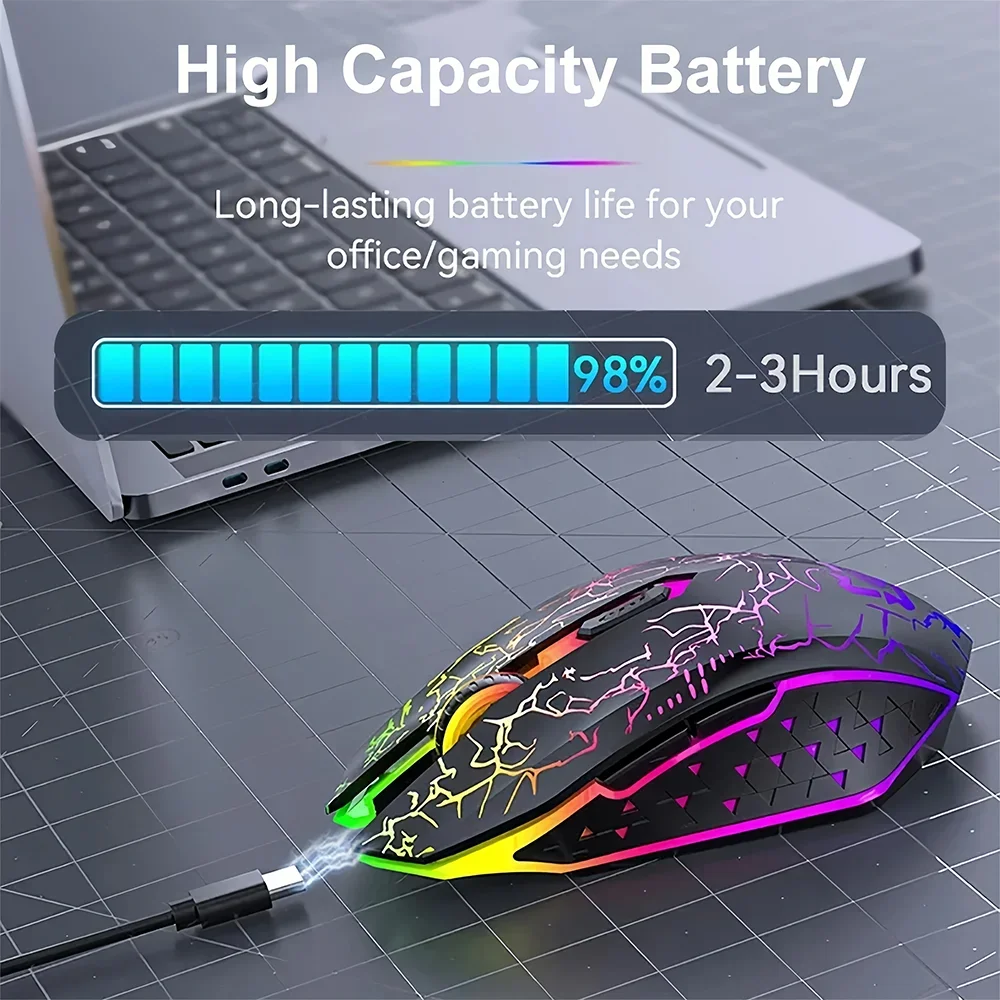 Bluetooth 5.2 RGB Wireless Gaming Mouse – Dual Mode