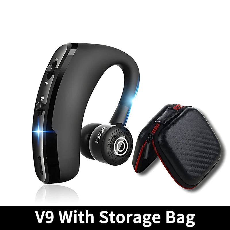V8 Wireless Bluetooth Single Earphone – HD Mic Stereo Handsfree Headset for Sports, Driving & Travel