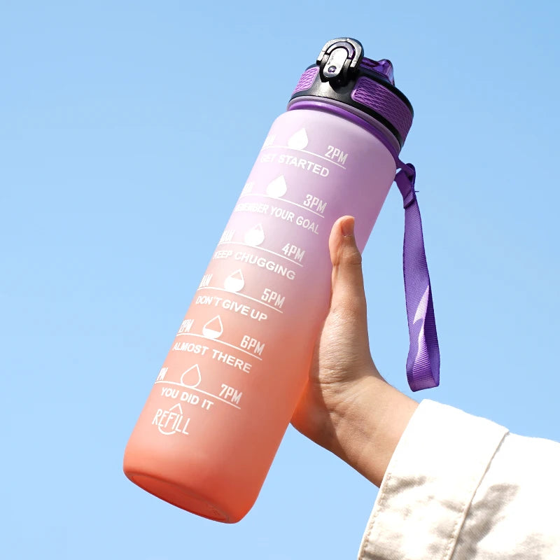 1L Motivational Water Bottle with Time Marker