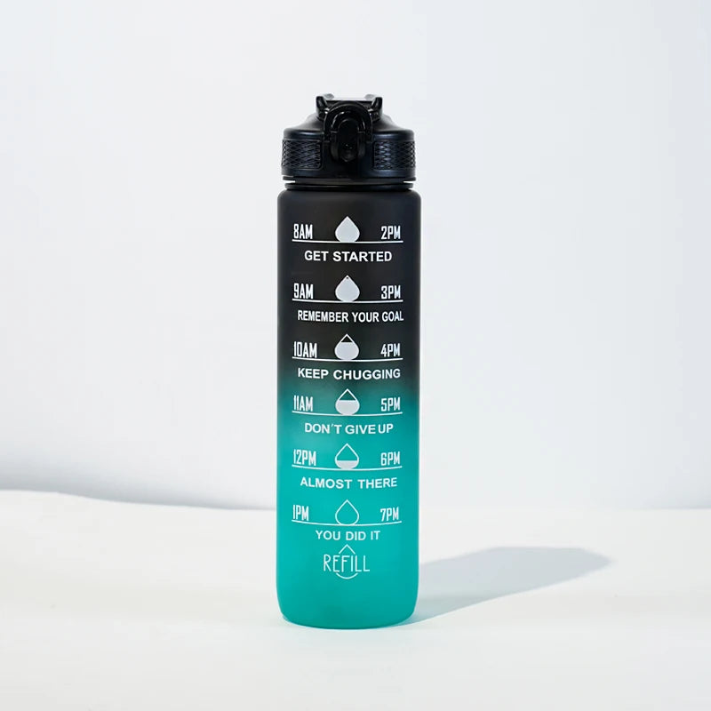 1L Motivational Water Bottle with Time Marker