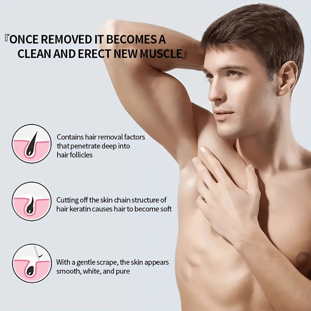Men Painless Hair Removal Cream – Smooth Skin, Fast & Gentle Hair Removal
