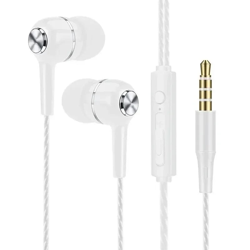 3.5mm Wired In-Ear Earphones – HIFI Heavy Bass Headset with Microphone for Music, Gaming & Sports